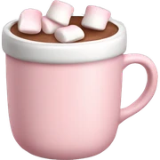 Light Pink mug of hot chocolate with marshmallows  sticker