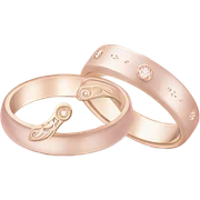 pastel pink wedding rings sticker