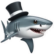 Shark with a top hat sticker