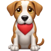 Dog with a heart sticker