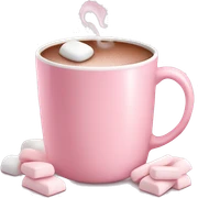 Light Pink mug of hot chocolate with marshmallows  sticker