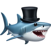 Shark with a top hat sticker