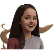 smiling girl with long hair sticker