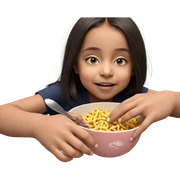 girl with bowl of food sticker