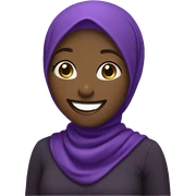 Standing black Hijabi in purple laughing  sticker