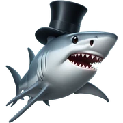 Shark with a top hat sticker