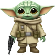 Baby yoda soldier sticker