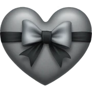 Grey heart with a black bow sticker