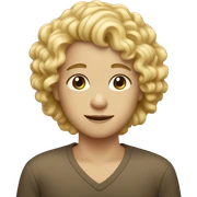 blonde girl and boy with curly hair  sticker