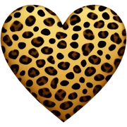 Leopard print heart sticker