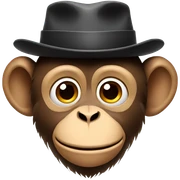 monkey with hat sticker