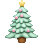 pastel pink christmas tree sticker
