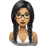 morena con pelo largo y gafas sticker