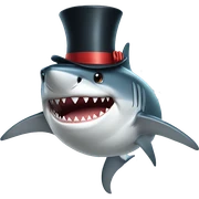 Shark with a top hat sticker