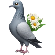 pigeon with flower bouquet sticker