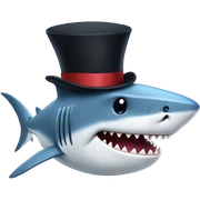 Shark with a top hat sticker