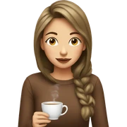 Girl sipping tea sticker