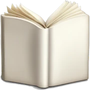 closed book with white cover, white pages  sticker