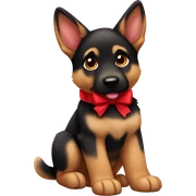 german shepherd puppy red bow  sticker