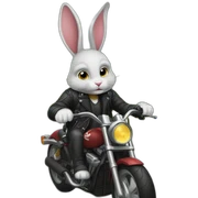 Biker bunny sticker