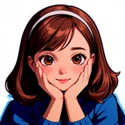 A girl touching her face sticker