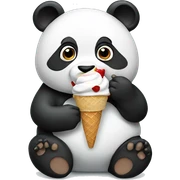 Panda eating ice cream sticker