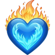 Emoji style Blue fire heart sticker