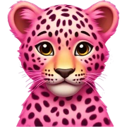 neon pink orange leopard cub happy sticker