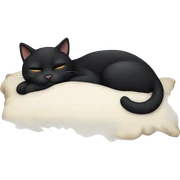 Black cat sleep sticker
