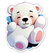 Sleeping white teddy bear  sticker
