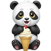 Panda eating ice cream sticker