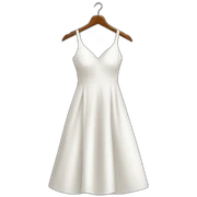 White dress on hanger sticker