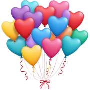 Happy birthday callout with hearts and balloons sticker