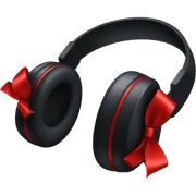 black headphones with red bows sticker