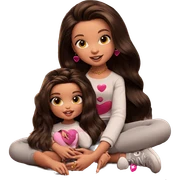 girls with heart accessories sticker