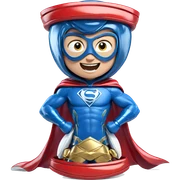 superhero with a playful grin sticker