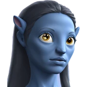 blue skinned girl portrait sticker