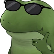 bufo frog meme with sunglasses sticker