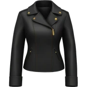Black leather coat for woman sticker