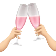 champagne glasses with pink champagne giving cheers with hands sticker