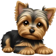 Yorkie puppy laying sticker