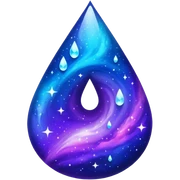 Nebulae galaxy blue and purple and starry shiny sparkly tear drop sticker