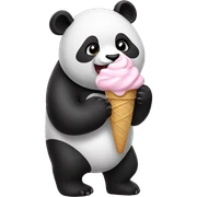 Panda eating ice cream sticker