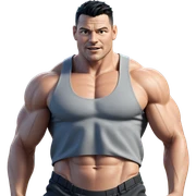 muscular male with black hair sticker