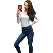 selfie of girl in denim sticker