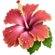 hibiscus with water droplets on it sticker