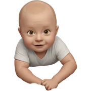 bald boy resting on pillow sticker