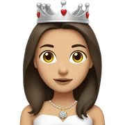 brunette girl with crown sticker