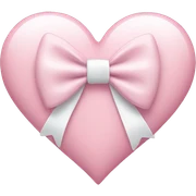 Pastel pink heart with white bow sticker