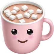 Light Pink mug of hot chocolate with marshmallows  sticker